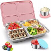 pudełko śniadaniowe lunchbox z przegrodami różowy