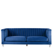 Sofa 3-osobowa welurowa niebieska ARVIKA