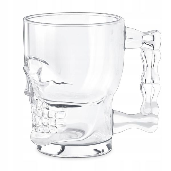 KUFEL DO PIWA Z UCHEM CZASZKA SZKLANY DUŻY 500ML PREZENT NA URODZINY zdjęcie 6