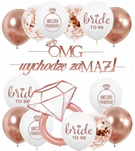 BALONY dekoracje WIECZÓR PANIEŃSKI baner OMG ros zdjęcie 1