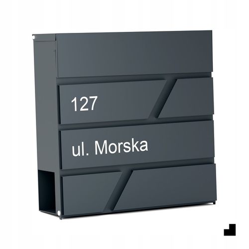 DUŻA SKRZYNKA NA LISTY Z ADRESEM NUMEREM DOMU |4 CZCIONKI| ANTRACYT na Arena.pl