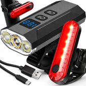 LAMPKA ROWEROWA PRZEDNIA TYLNA LED PRZÓD AKUMULATOROWA ZESTAW LAMPEK USB