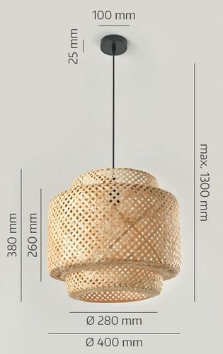 Lampa bambusowa BONN boho wisząca na Arena.pl