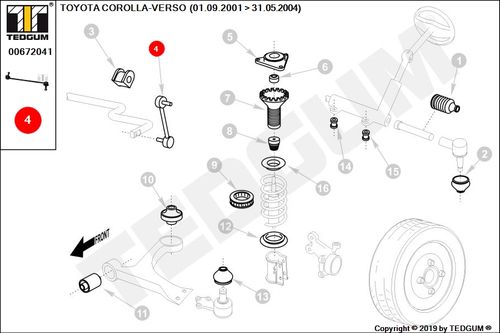 COROLLA-VERSO ŁĄCZNIK STABILIZATORA PRZEDNIEGO na Arena.pl