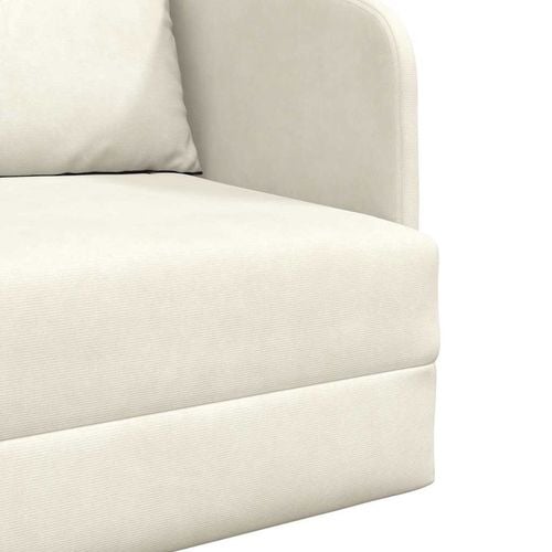 Sofa Bed Kremowy 65 x 80 x 83 cm Aksamit na Arena.pl