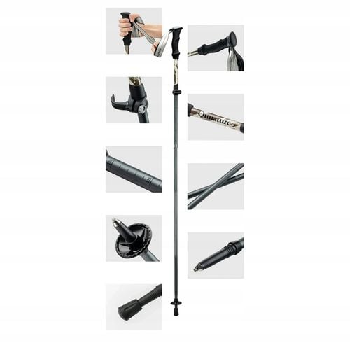 Kijki trekkingowe Qunature nordic walking aluminiowe 110 - 130 cm - brązowe na Arena.pl