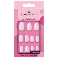 TOP CHOICE Sztuczne paznokcie tipsy french migdałki 24 sztuki