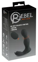 rebel rc prostate massager - głowka obrotowa, 9 trybow, pilot, czarny