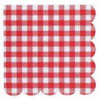 Serwetki papierowe w czerwono białą kratkę, 20 szt.