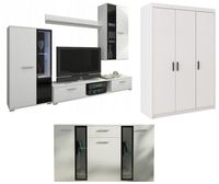 Zestaw meble pokojowe Meblościanka Szafa Komoda do salonu Biały