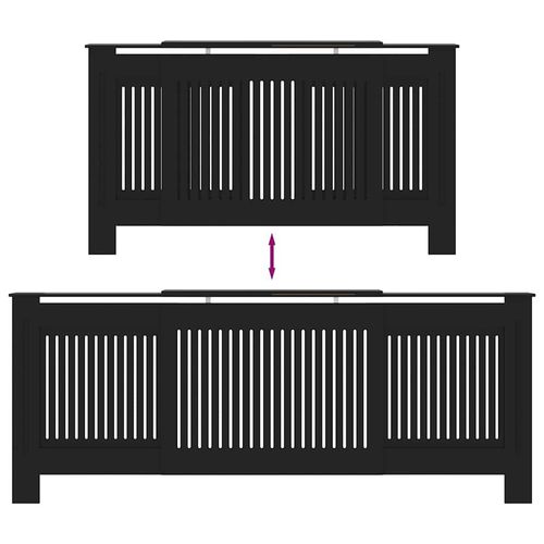 Pokrywa Grzejnika 2 pcs Czarny (142-205) x 20.5 x 81.5 cm na Arena.pl