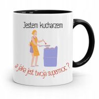 Kubek Czarny Dla Kucharza Kucharki Twoja Supermoc? Z Nadrukiem Ze Zdjęciem