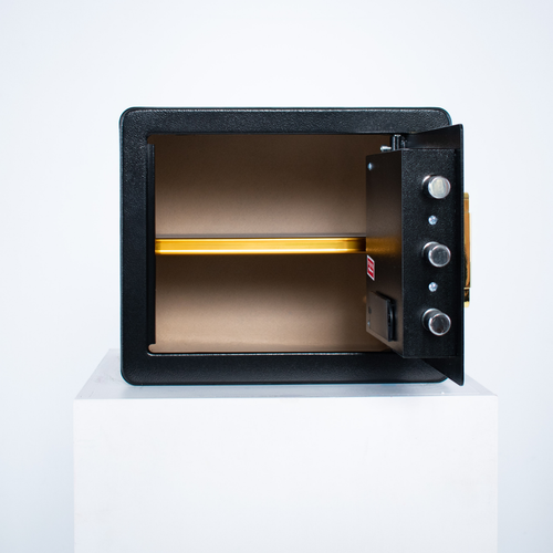 Pancerny Domowy Sejf Biometryczny Na Odcisk Palca 30x36x30 cm Czarny na Arena.pl