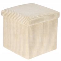 PUFA ZE SCHOWKIEM POLIESTER BEŻOWA 38X38X38CM MAX 130KG