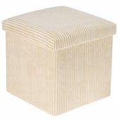 PUFA ZE SCHOWKIEM POLIESTER BEŻOWA 38X38X38CM MAX 130KG