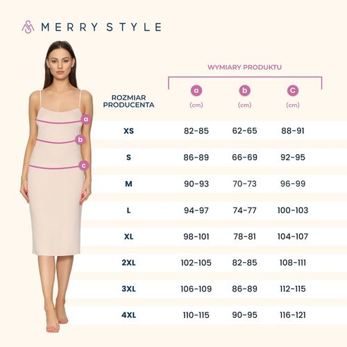 Halka pod sukienkę długa koszula nocna sukienka MS10-402 Beżowy XL na Arena.pl