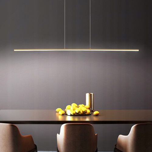Złota lampa wisząca MONAKO LED długa nad stół nowoczesna liniowa slim 100cm na Arena.pl