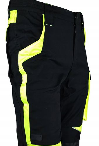 Spodnie ROBOCZE męskie BHP mocne ELASTYCZNE stretch spandex ODBLASKOWE NEON na Arena.pl