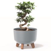 Donica okrągła 29 cm misa matowa nóżki wkład szara