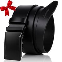 Pasek męski AUTOMAT Skórzany Elegancki pas do spodni + PUDEŁKO Czarny