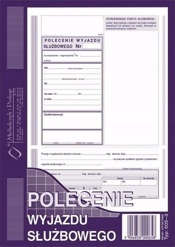 POLECENIE WYJAZDU SŁUŻBOWEGO A5 505-3 na Arena.pl