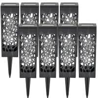 8x lampa lampka solarna ogrodowa ażurowa led lampion ozdobna wbijana słupek