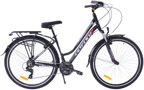 Rower trekkingowy 28 Fuzlu Escape 1.0 Lady (18") czarny/czerwony/biały mat na Arena.pl