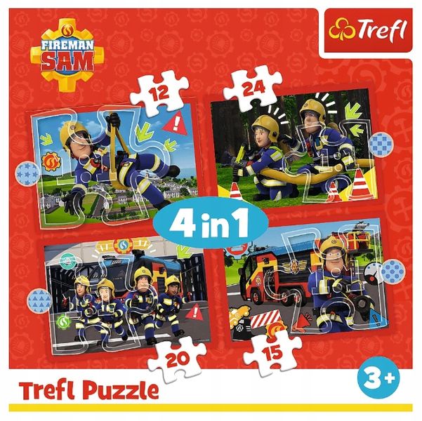 Puzzle 4W1 Przygody Strażaka Sama 34632 zdjęcie 3