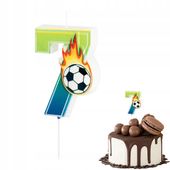 ŚWIECZKA URODZINOWA PIŁKARKS FOOTBALL CYFERKA 7 CYFRA NA IMPREZĘ