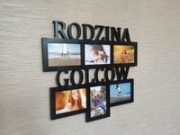 Multirama ramka na zdjęcia Rodzina Nazwisko  mdf 6 zdj