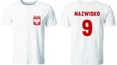 KOSZULKA REPREZENTACJI Z WŁASNYM NADRUKIEM, BIAŁA, ROZ. S