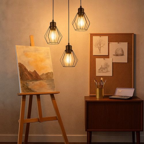 LAMPA SUFITOWA LED LOFT BRYLANT E27 CZARNA STAL IP20 na Arena.pl