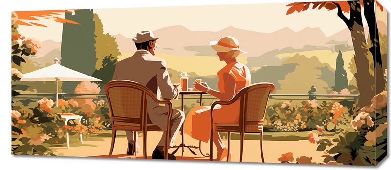 Obraz 90x40cm Retro Randka zdjęcie 1