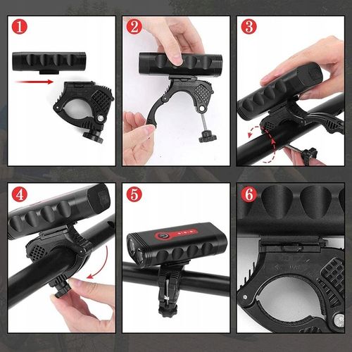 LAMPKA ROWEROWA LED PRZÓD 1800 LUMENÓW MOCNA + TYŁ na Arena.pl