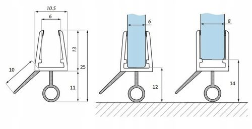 uszczelka dolna kabiny prysznicowej 6-8 mm- 100 cm na Arena.pl