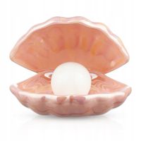 BEZPRZEWODOWA DESIGNERSKA LAMPKA NOCNA CERAMICZNA LED MUSZLA PERŁA