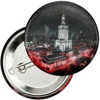 Przypinka z agrafką 59mm - POLSKA PAŁAC KULTURY ZABYTEK WIDOKI PIĘKNE