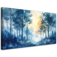 Obraz do salonu sypialni biura, Mglisty Las Pastelowy 80x40