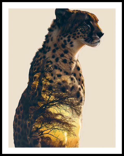 Plakat 50x65cm Gepard Duch Sawanny zdjęcie 3