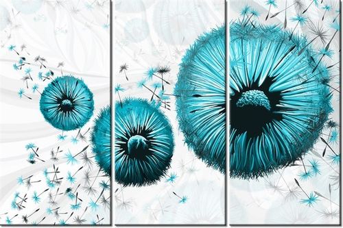 60 90CM OBRAZ 3 ELEM TURKUSOWE DMUCHAWCE DRUK PŁÓTNO RAMA na Arena.pl