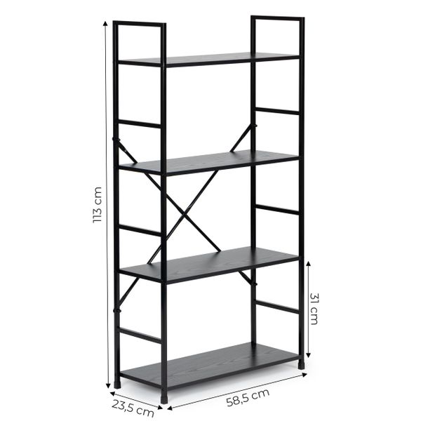 Regał drewniany szeroki 4 półki nowoczesny LOFT zdjęcie 7