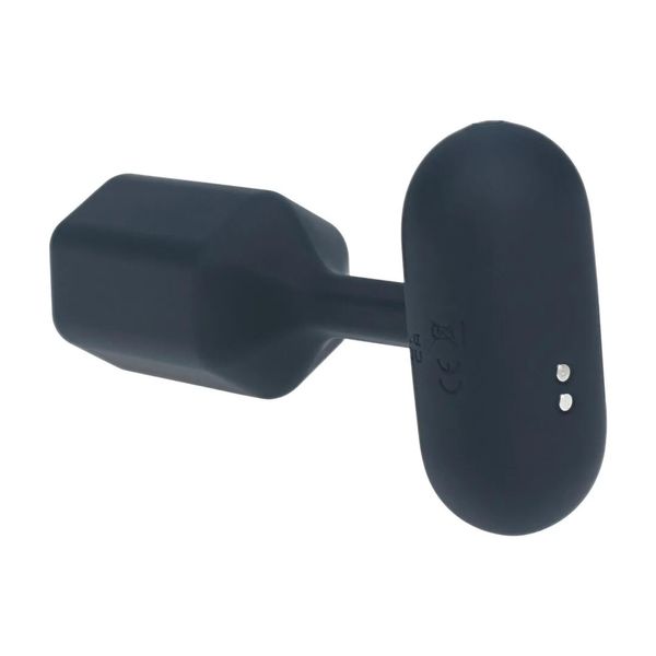 Hexagonal Vibrating Silicone Anal Plug - M - Black zdjęcie 6
