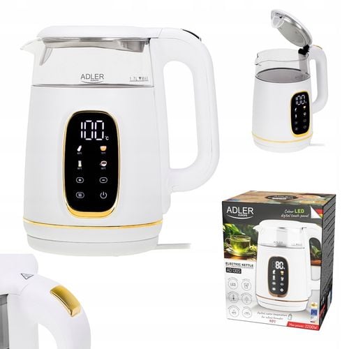 Czajnik elektryczny szklany LED 1,7L 2200W Regulacja temperatury Adler na Arena.pl