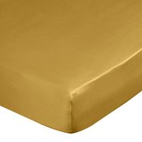 Prześcieradło z gumką satyna NOVA 100x200 + 25cm musztardowe