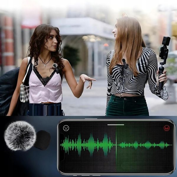 ZESTAW 2x MIKROFON KRAWATOWY BEZPRZEWODOWY USB C NA KLIPS USBC 2 MIKROFONY zdjęcie 16