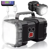 Latarka Szperacz Akumulatorowa Policyjna LED Zasięg 800m Mocna Powerbank