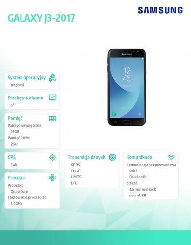 Samsung GALAXY J3-2017 LTE DS CZARNY na Arena.pl