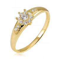 ZŁOTY PIERŚCIONEK ZARĘCZYNOWY CYRKONIE 585 14K R15