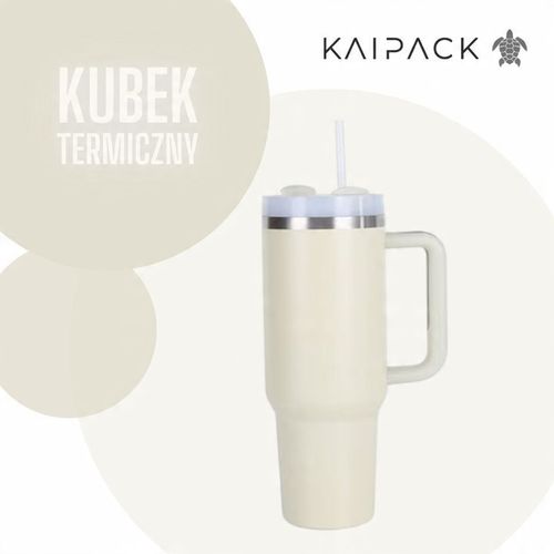 KUBEK TERMICZNY ZE SŁOMKĄ 1200ML KUBEK TERMICZNY ZE SŁOMKĄ KREMOWY na Arena.pl