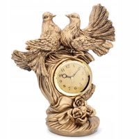 LIVELLO Zegar Kominkowy Stojący Ceramiczny Retro Złoty 32 cm Duży GOŁĘBIE